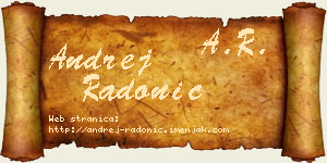 Andrej Radonić vizit kartica